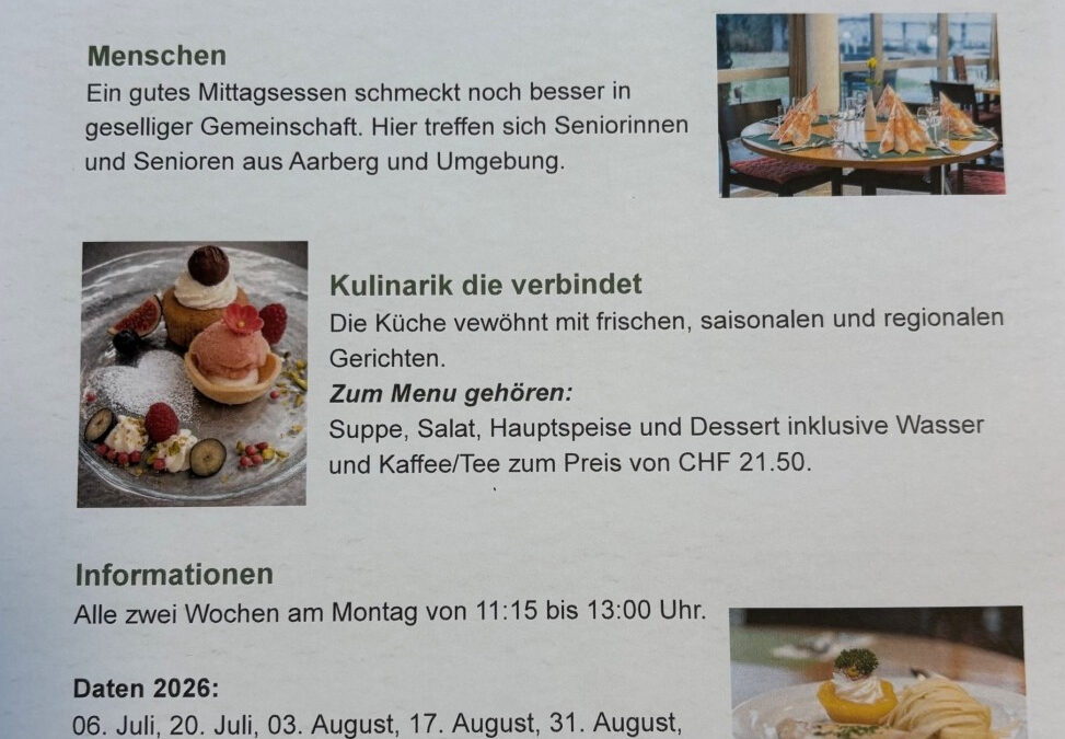 Neu ab 6. Juli: Gnussträff Aarberg